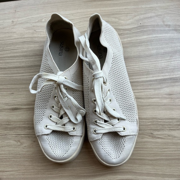 Susina Knit Tennis Shoe - Ivory - 7.5 - Picture 2 of 5